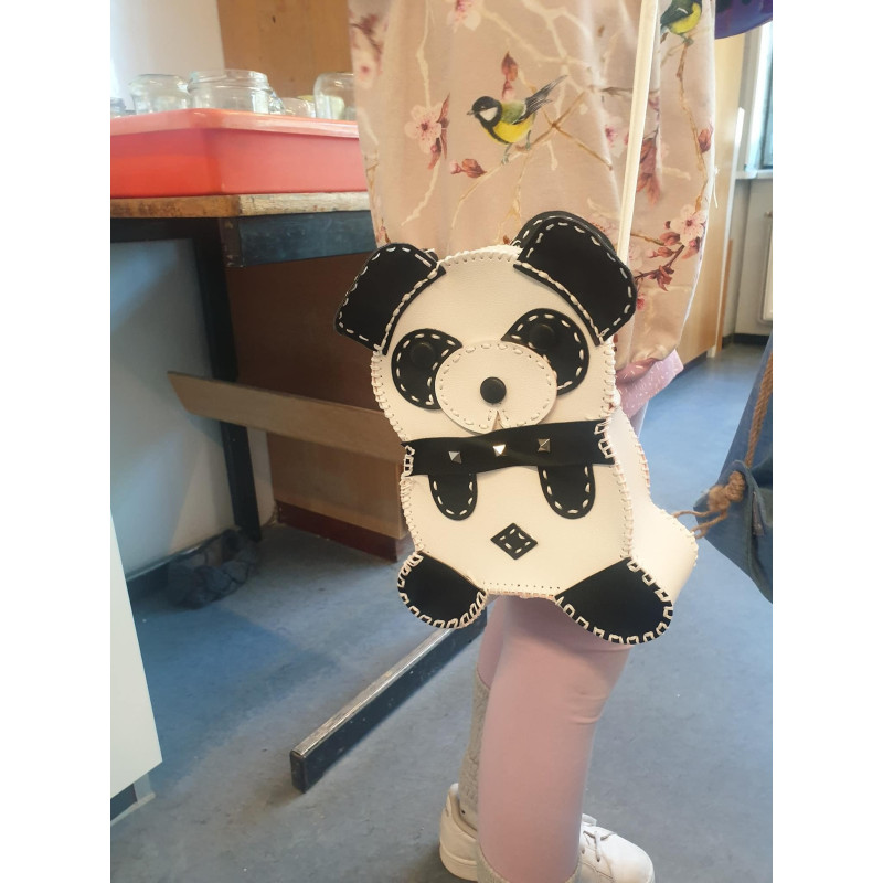Leder Taschen-Nähset Panda , Teddy Leder Taschen-Nähset Panda , Teddy