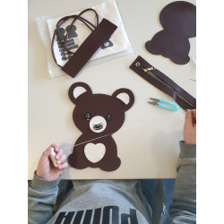 Leder Taschen-Nähset Panda , Teddy