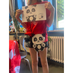 Leder Taschen-Nähset Panda , Teddy
