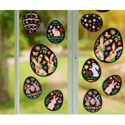12 Stück Ostern Basteln Ostern Papierbastelset Ostereier Bastelset Osterdeko Kreative DIY  Fensterbilder Handwerk