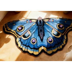 Faux Kaschmir +900+9mm Amerikanische Retro Bunte Schmetterling Schlafzimmer Dekor Teppich Ins Pastoral Blau-Lila