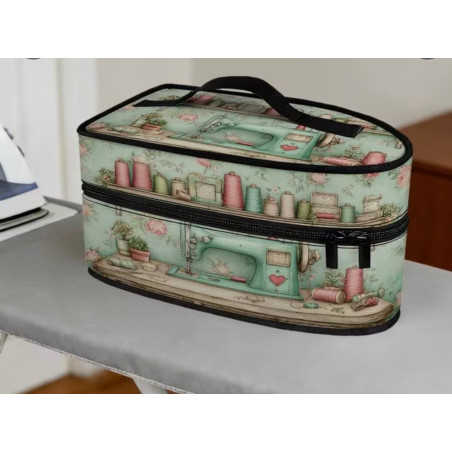 (2D Flach) 1 Stk. Valene's Nähmaschinen-Herz-Bügel-Tasche, Schutztasche mit großem Fassungsvermögen,