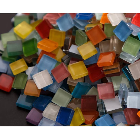 Set mit 500 bunten Glas-Mosaikfliesen  Bastelmaterial für Mosaikkunst und Töpferarbeiten