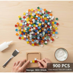 Set mit 500 bunten Glas-Mosaikfliesen  Bastelmaterial für Mosaikkunst und Töpferarbeiten