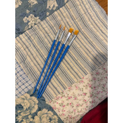 40 Stück Flache Pinsel  für Acryl-, Aquarell und  Basteln und Heimdekoration in Blau und Orange