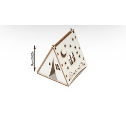 Miniatur-Holzhaus-Set  für Anfänger zum Arbeiten mit Holz, bestehend aus einem passenden Holzstück