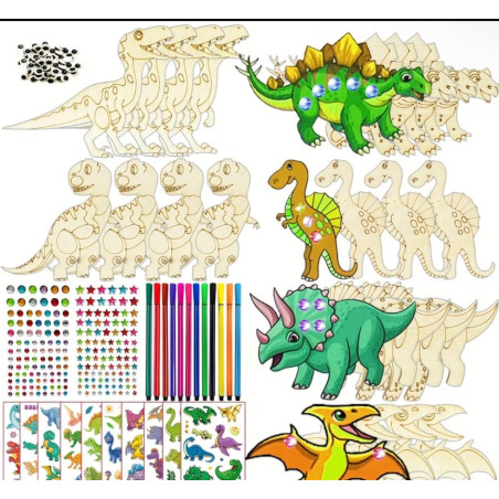 Dinosaurier-holzarbeit set