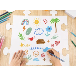 11 Stück leere, bemalbare Puzzle, 20,07 x 22,86 cm riesige weiße Karton-Puzzle, Zeichen