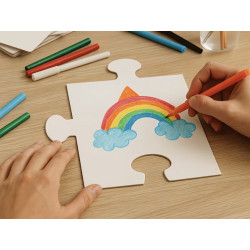 11 Stück leere, bemalbare Puzzle, 20,07 x 22,86 cm riesige weiße Karton-Puzzle, Zeichen
