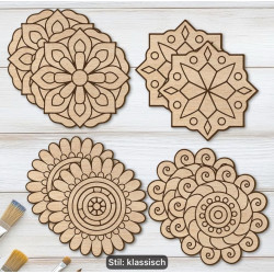 8-teiliges Mandala Holz Malset, Handmalerei Kreativität! Hergestellt aus hochwertigem Massivholz, mit präzisen Linien