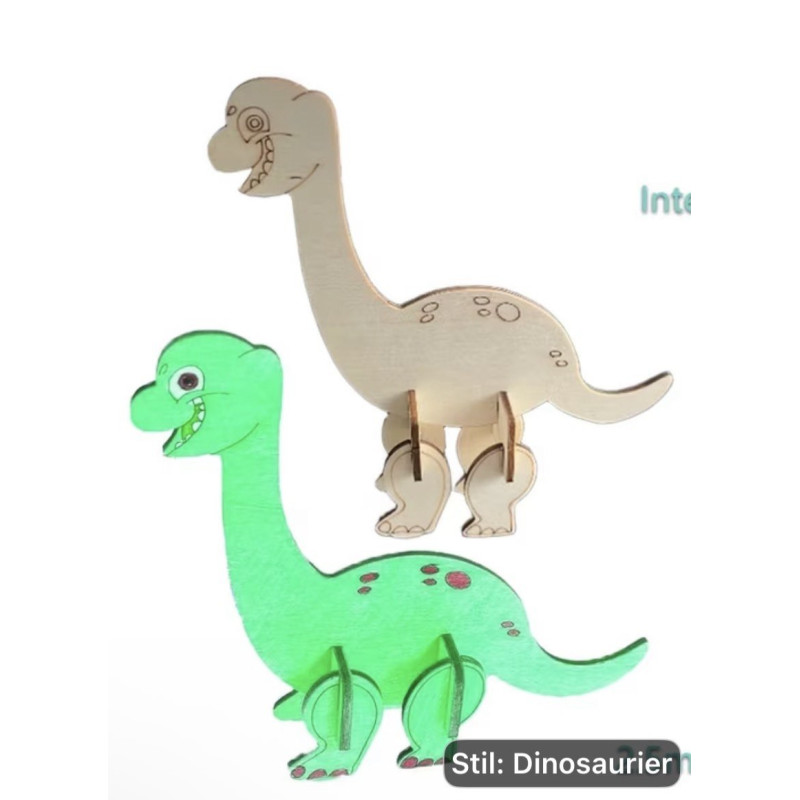 12 Dinosaurier-Holzbausätze für Kinder, DIY, 3D-Puzzle zum Zusammenstecken.