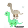 12 Dinosaurier-Holzbausätze für Kinder, DIY, 3D-Puzzle zum Zusammenstecken.