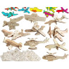 12er-Pack Kinder Holzflugzeug Puzzle Set Kreatives Bastelset , Holzmodell in verschiedenen Farben