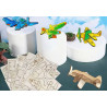 12er-Pack Kinder Holzflugzeug Puzzle Set Kreatives Bastelset , Holzmodell in verschiedenen Farben