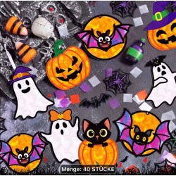 Halloween Bastelarbeiten Großpackung - Geister und Kürbisse Papier Sonnenfänger Kit