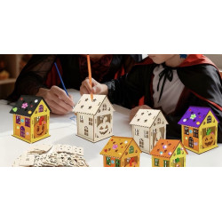 11 teiliges Halloween Kürbis Haus Bastelset, Kürbis Haus Basteln, Holz Kürbis Haus, Holz Halloween Haus Basteln