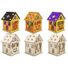 11 teiliges Halloween Kürbis Haus Bastelset, Kürbis Haus Basteln, Holz Kürbis Haus, Holz Halloween Haus Basteln