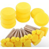 8-teiliges Gelbes Schwamm Pinsel Set, 2 Größen, Einige mit Holzgriff, Die Anderen Multifunktionale Runde Schwamm Pinsel