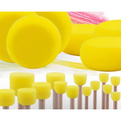 8-teiliges Gelbes Schwamm Pinsel Set, 2 Größen, Einige mit Holzgriff, Die Anderen Multifunktionale Runde Schwamm Pinsel