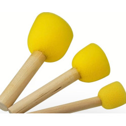 8-teiliges Gelbes Schwamm Pinsel Set, 2 Größen, Einige mit Holzgriff, Die Anderen Multifunktionale Runde Schwamm Pinsel