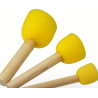 8-teiliges Gelbes Schwamm Pinsel Set, 2 Größen, Einige mit Holzgriff, Die Anderen Multifunktionale Runde Schwamm Pinsel