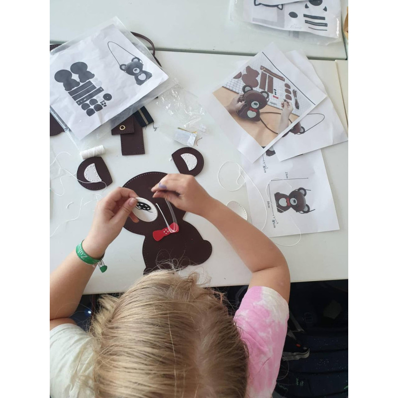 Leder Taschen-Nähset Panda , Teddy Leder Taschen-Nähset Panda , Teddy